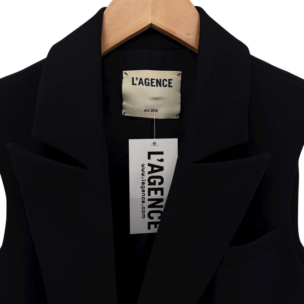 L'AGENCE Keely Black Double Breasted Blazer‎ Tuxedo Dress Party Formal NWT - Picture 4 of 13